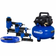 Kobalt Nail Gun & 6 Gal Portable Electric 150PSI Pancake Air Compressor Combo